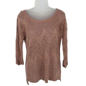 Pink Republic‎ Open Knit Pink Sweater Size M